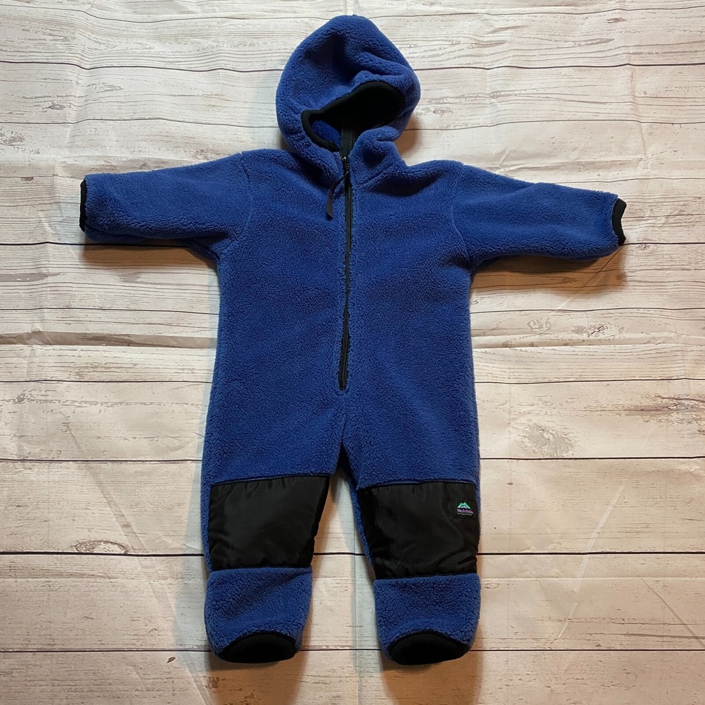 Vintage Molehill Mountain Baby‎ Blue Snow Warm Hooded One Piece Size 3-9 Months